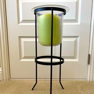 Candle Stand with Large Green Candle